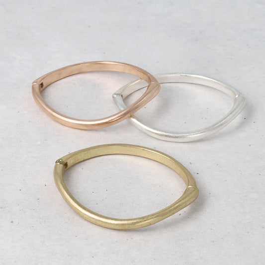 ブレスレット ニッケルフリー メタル マット ウェーブ マグネットバングル