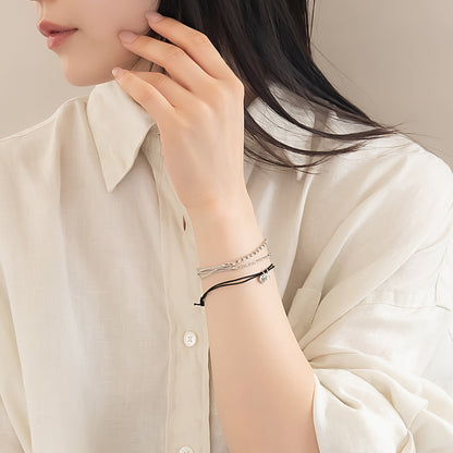 ブレスレット ANTI SHOCK 静電気軽減 ニッケルフリー メタル フィガロチェーン サークル ストーン 連爪 ラメ糸 3本セット ゴムブレスレット