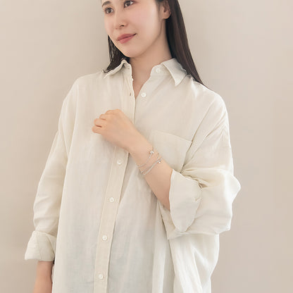 ブレスレット ANTI SHOCK 静電気軽減 ニッケルフリー メタル チェーン ストーン 連爪 パール ハート ラメ糸 3本セット ゴムブレスレット