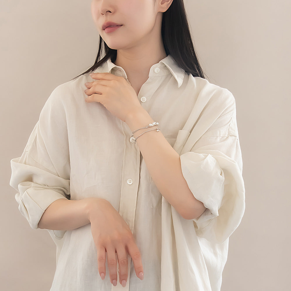 ブレスレット ANTI SHOCK 静電気軽減 ニッケルフリー メタル バブル パール ストーン ラメ糸 2本セット ゴムブレスレット