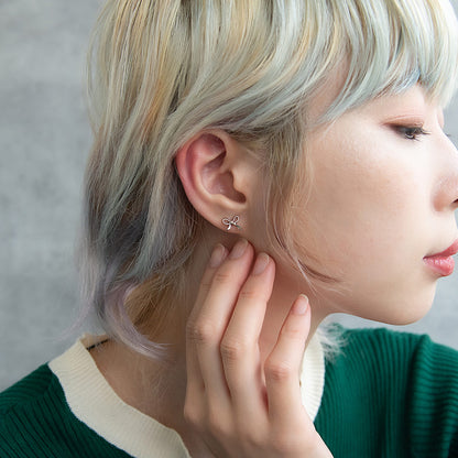 ボディピアス アシンメトリー リボン ストレートバーベル ネジ式 サージカルステンレス 14G 【1個販売】