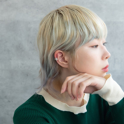 ボディピアス キュービックジルコニア ローズ ストレートバーベル ネジ式 サージカルステンレス 18G 【1個販売】