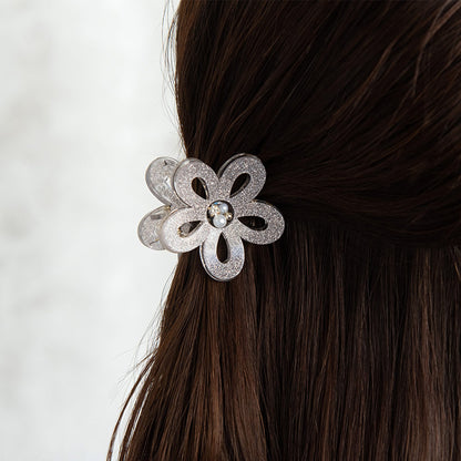 ヘアクリップ フラワー 花 ラメ パール ストーン ビーズ ミニ バンスクリップ