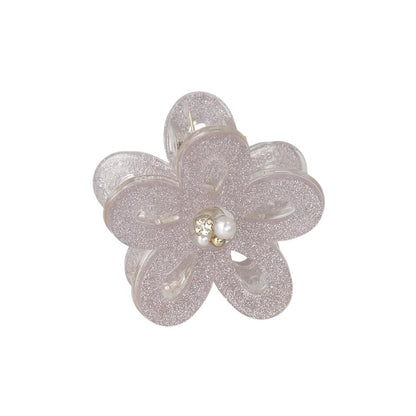 ヘアクリップ フラワー 花 ラメ パール ストーン ビーズ ミニ バンスクリップ