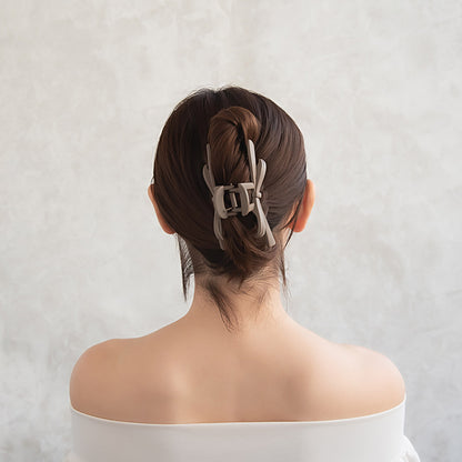 ヘアクリップ スリム リボン ベーシック マットカラー バンスクリップ