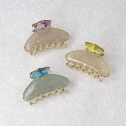 ヘアクリップ Jewel epo ドライフラワー 花 ラメ クリア マーブル カラー バンスクリップ