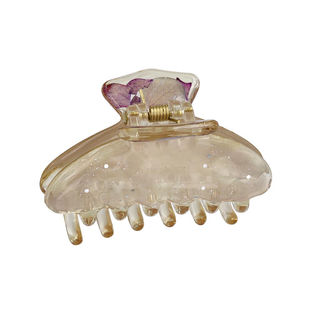 ヘアクリップ Jewel epo ドライフラワー 花 ラメ クリア マーブル カラー バンスクリップ
