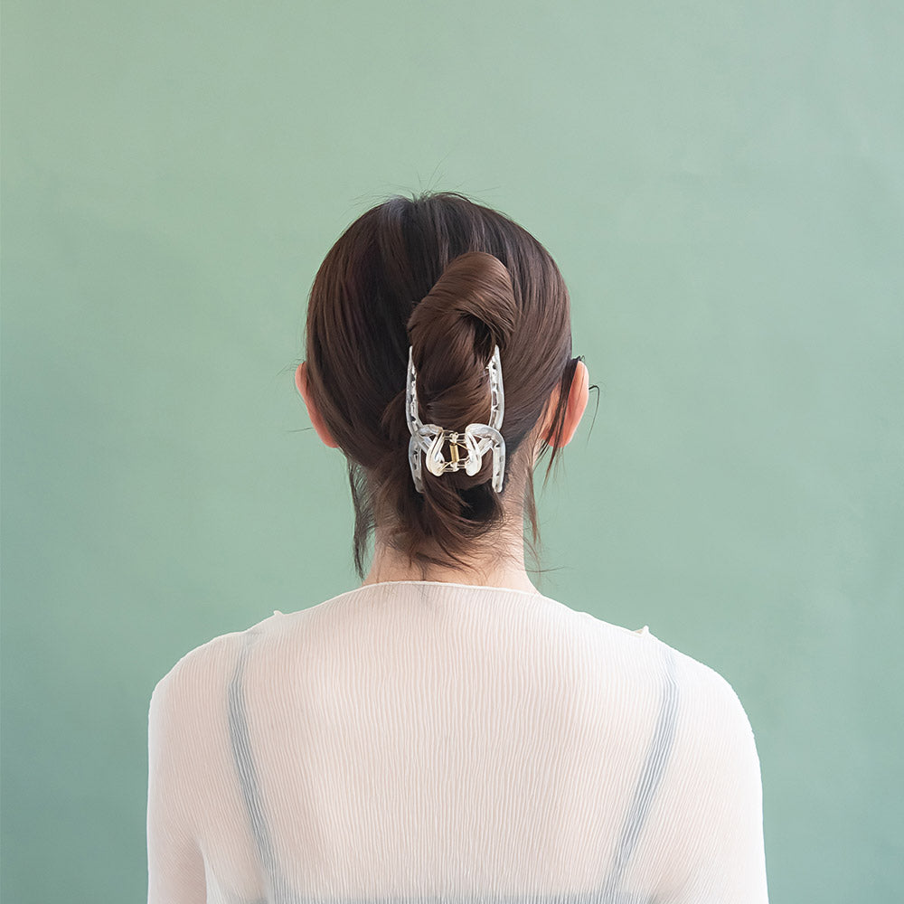 ヘアクリップ Jewel epo クリア カラー ラメ ループ バンスクリップ