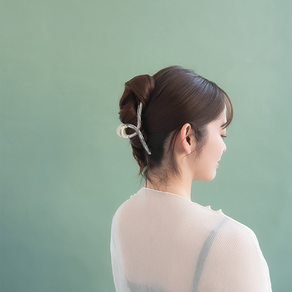 ヘアクリップ Jewel epo クリア カラー ラメ ループ バンスクリップ