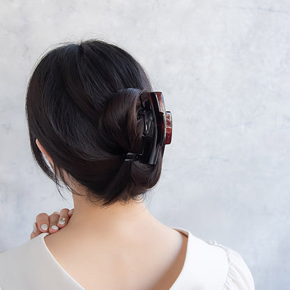 ヘアクリップ レクタングル 足長 シンプル ベーシック カラー 薄型 バンスクリップ