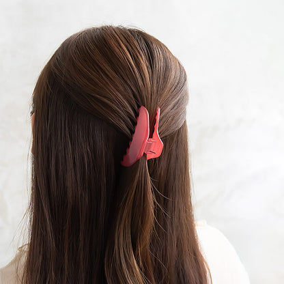 ヘアクリップ トライアングル くすみ カラー 70mm 薄型 バンスクリップ