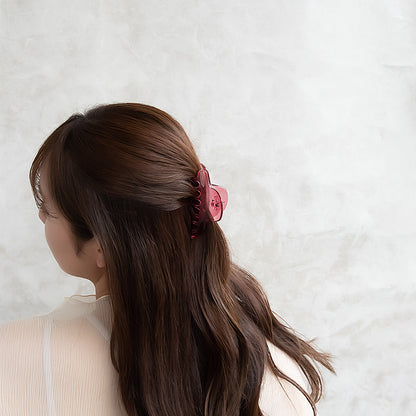 ヘアクリップ クリア カラー 透かし 88mm バンスクリップ