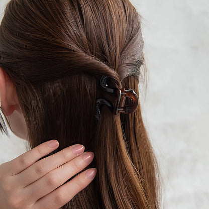 ヘアクリップ ウェーブ ライン マーブル ベーシックカラー 57mm バンスクリップ