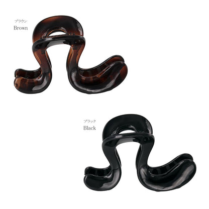 ヘアクリップ ウェーブ ライン ベーシックカラー 110mm ビッグ バンスクリップ