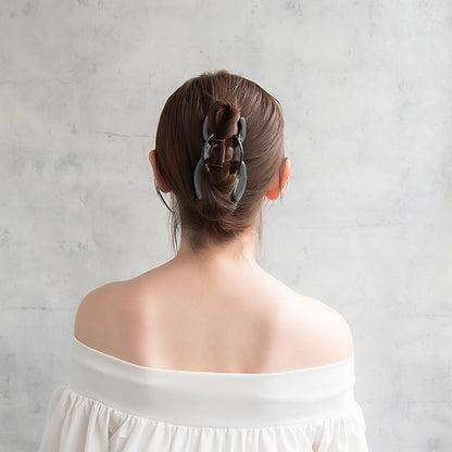 ヘアクリップ ウェーブ ライン ベーシックカラー 110mm ビッグ バンスクリップ