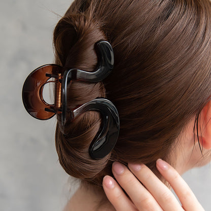 ヘアクリップ ウェーブ ライン ベーシックカラー 110mm ビッグ バンスクリップ