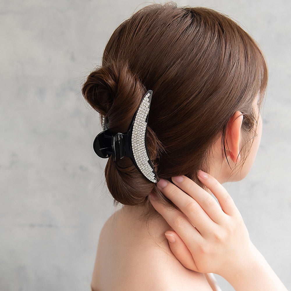 【中古】acca ストーン ヘアクリップ acca アッカ ヘアクリップ ブラック ラインストーン レディース