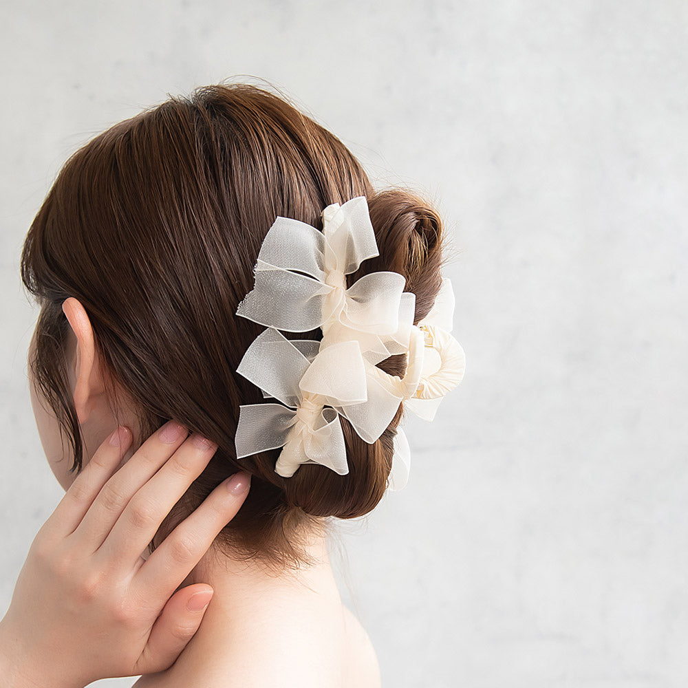 ヘアクリップ リボン シアー バンスクリップ