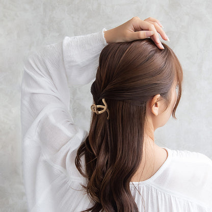 ヘアクリップ マット メタル ウェーブ ライン ロール バンスクリップ