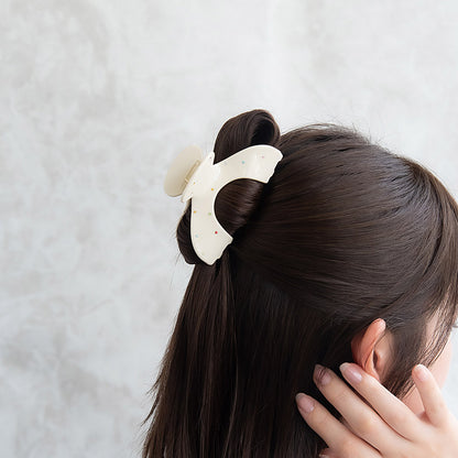 ヘアクリップ カラフル ミニ ストーン ドット ランダム アーチ バンスクリップ