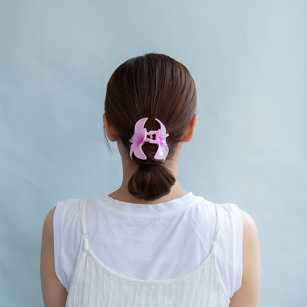 ヘアクリップ プルメリア フラワー 花 カラー 80mm バンスクリップ