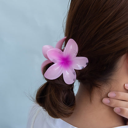 ヘアクリップ プルメリア フラワー 花 カラー 80mm バンスクリップ