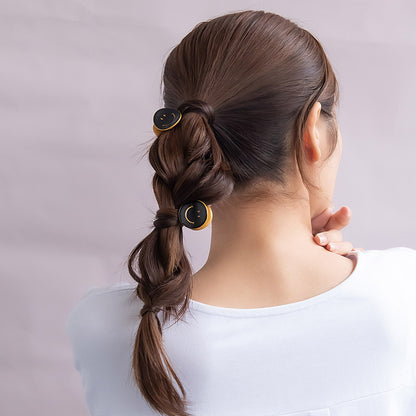 ヘアクリップ mini clip スマイル バイカラー 2個セット ミニ バンスクリップ