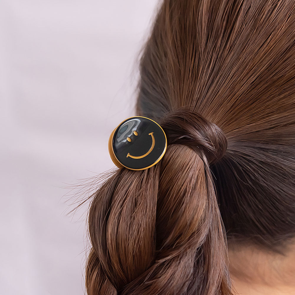 ヘアクリップ mini clip スマイル バイカラー 2個セット ミニ バンスクリップ