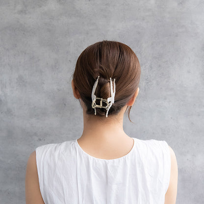 ヘアクリップ メタル ストーン パール ヒトデ バンスクリップ