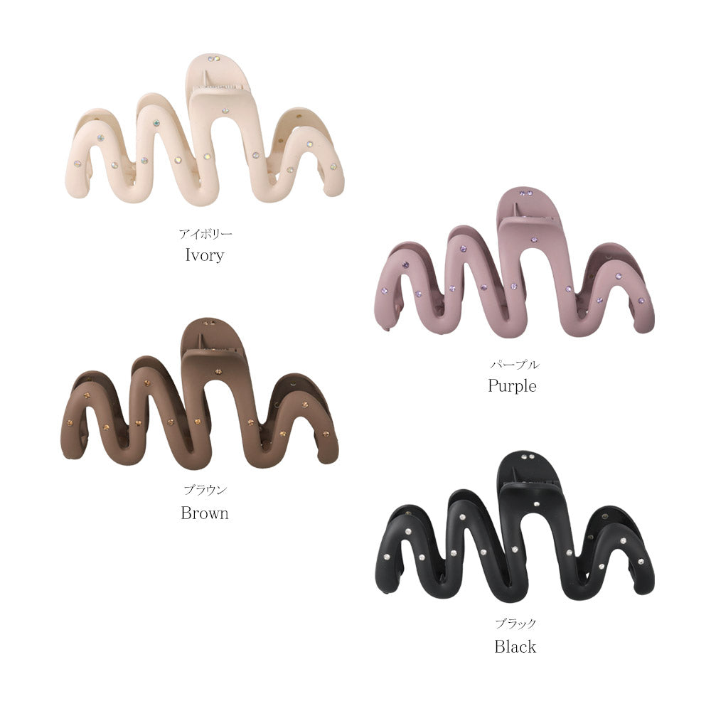 GIRO ELLA スペア　クリア ヘアクリップ ラメ カラー ミニ ストーン パール ライン メタル