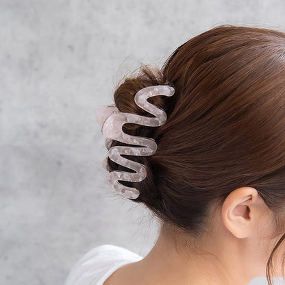 ヘアクリップ オーロラ マーブル カラー ウェーブ ライン バンスクリップ