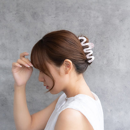 ヘアクリップ オーロラ マーブル カラー ウェーブ ライン バンスクリップ