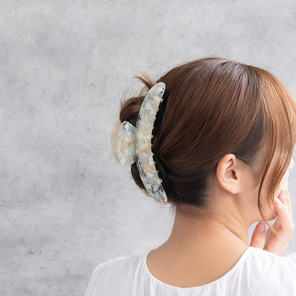 ヘアクリップ マーブル カラー 特大 ビッグサイズ バンスクリップ