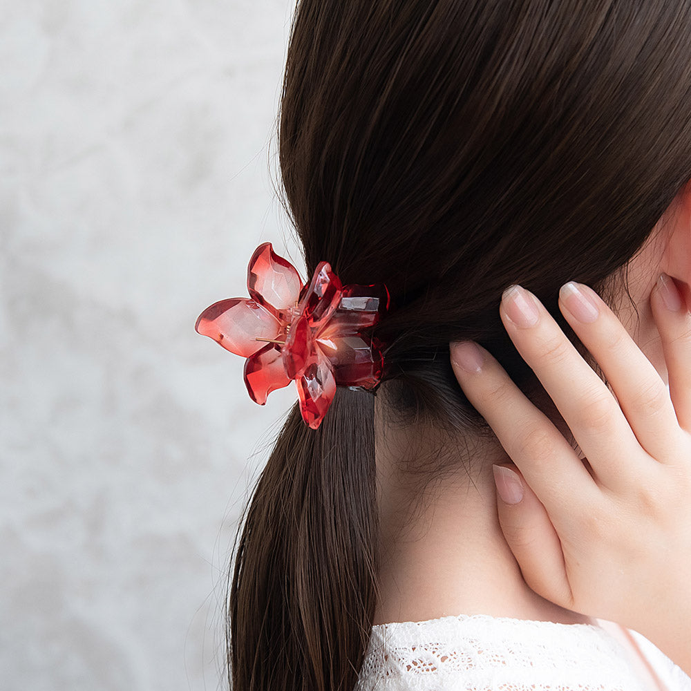 ヘアクリップ プルメリア クリア カラー バンスクリップ – OSEWAYA