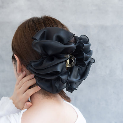 ヘアクリップ ビッグ フリル シアー ボリューム バンスクリップ