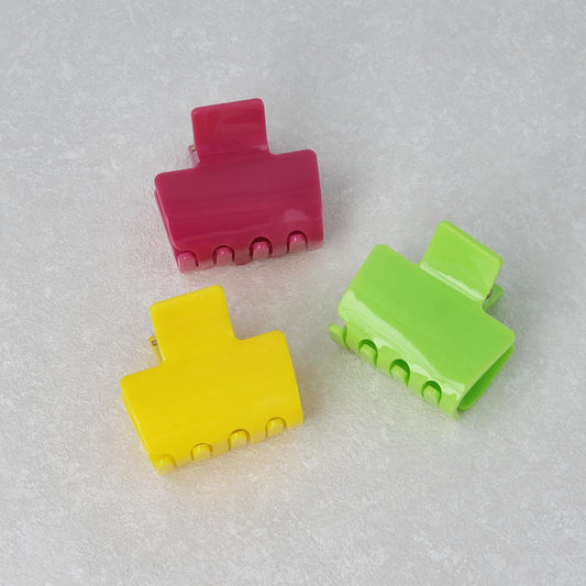ヘアクリップ ビタミンカラー レクタングル バンスクリップ