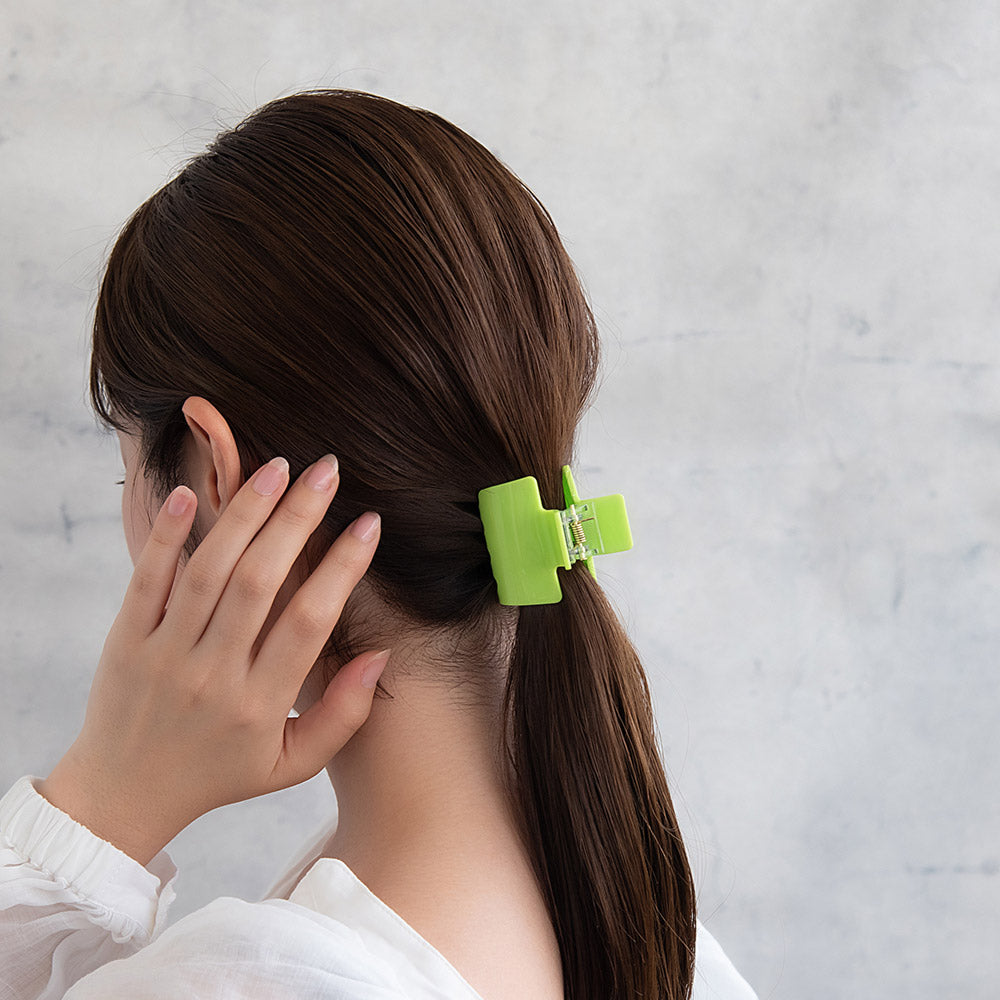 ヘアクリップ ビタミンカラー レクタングル バンスクリップ