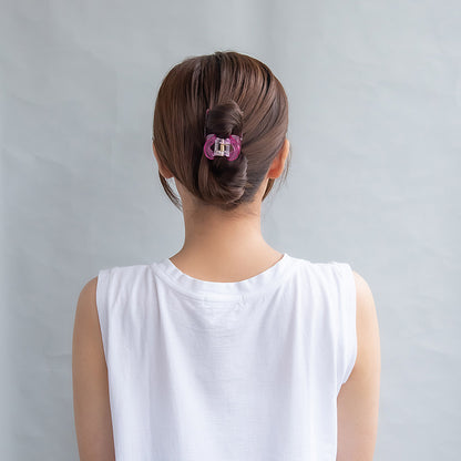 ヘアクリップ クリア スケルトン ネオンカラー ロール バンスクリップ