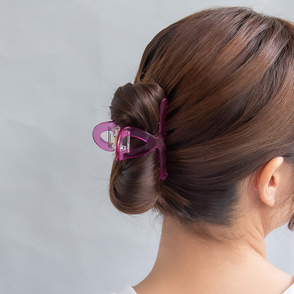 ヘアクリップ クリア スケルトン ネオンカラー ロール バンスクリップ