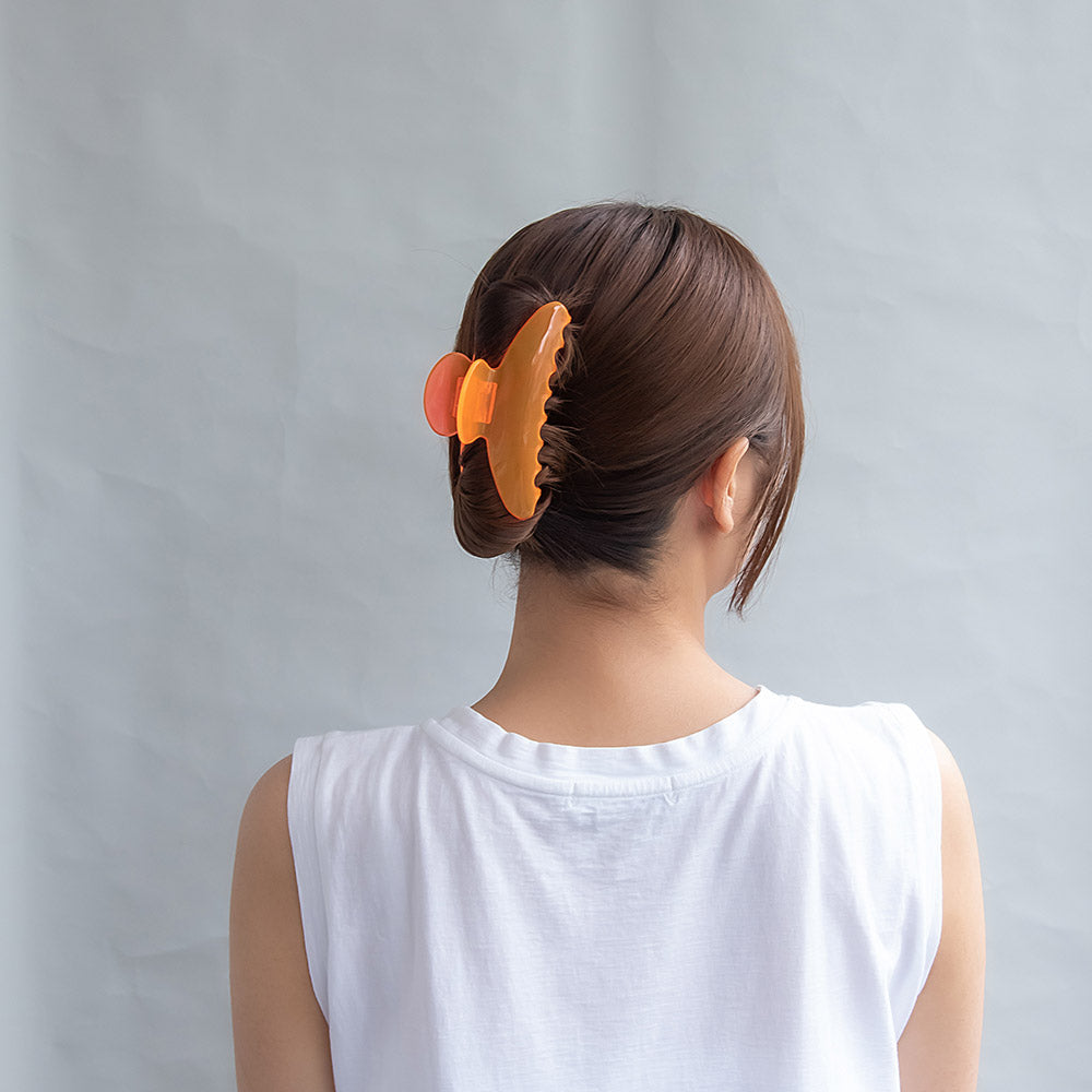 ヘアクリップ クリア スケルトン ネオンカラー バンスクリップ