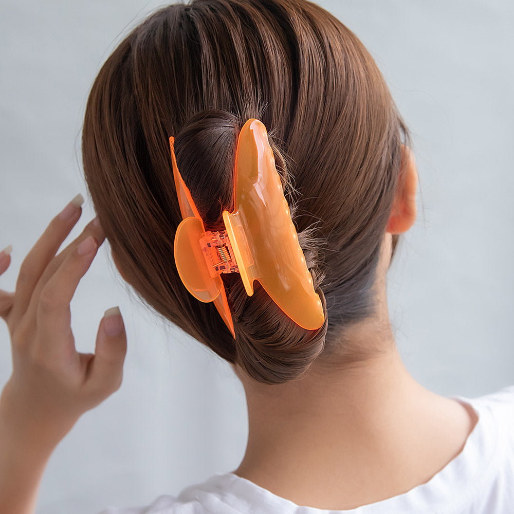 ヘアクリップ クリア スケルトン ネオンカラー バンスクリップ