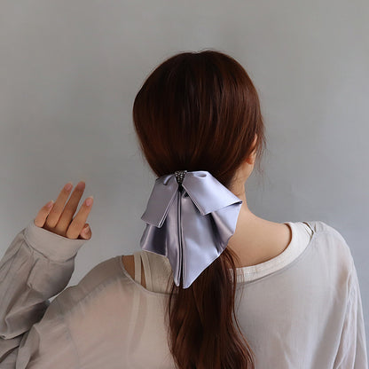 ヘアクリップ リボン カラー ビーズ バンスクリップ