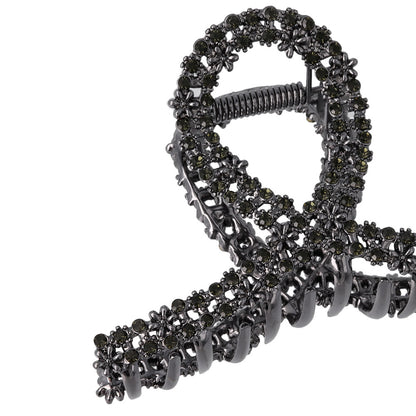 ヘアクリップ メタル ランダム ミニフラワーストーン ロールバンスクリップ