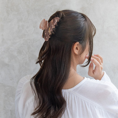 ヘアクリップ マーブル カラーストーン ドット柄 バンスクリップ