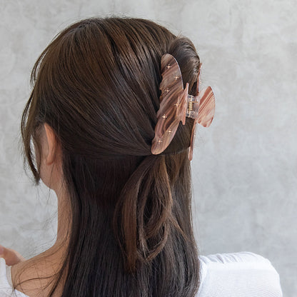 ヘアクリップ マーブル カラーストーン ドット柄 バンスクリップ