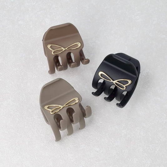 ヘアクリップ メタル ループ ライン くすみ ベーシックカラー バンスクリップ