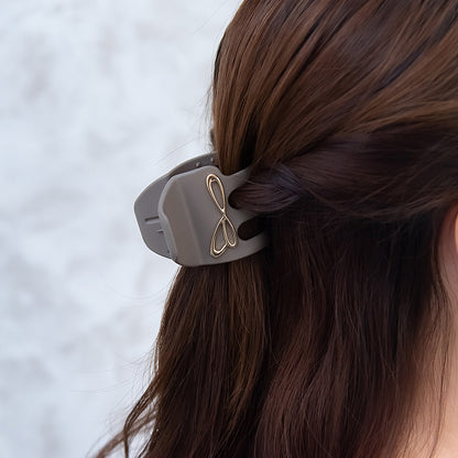 ヘアクリップ メタル ループ ライン くすみ ベーシックカラー バンスクリップ