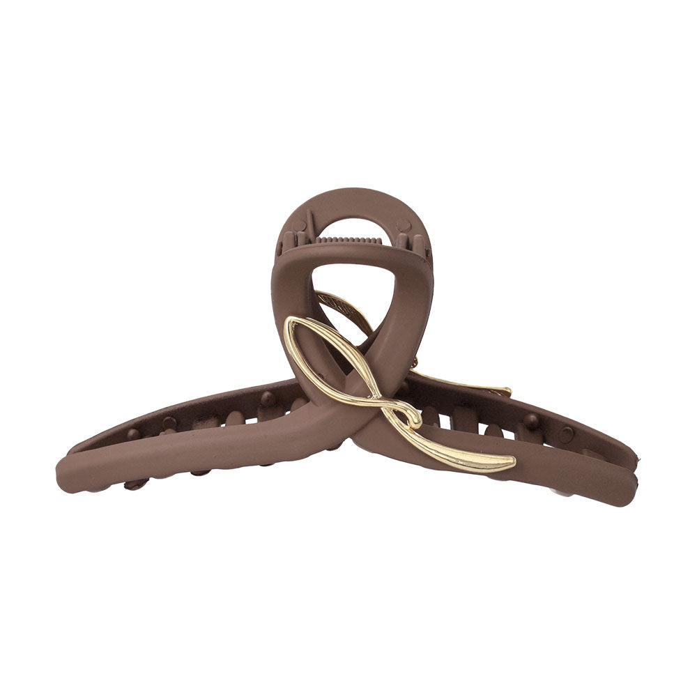 ヘアクリップ メタル ループ ライン マット くすみカラー ロール