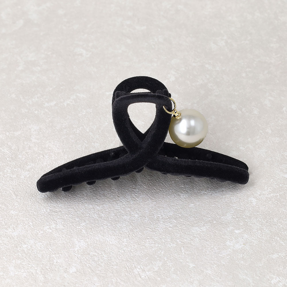 ヘアクリップ フロッキー ロール パール バンスクリップ