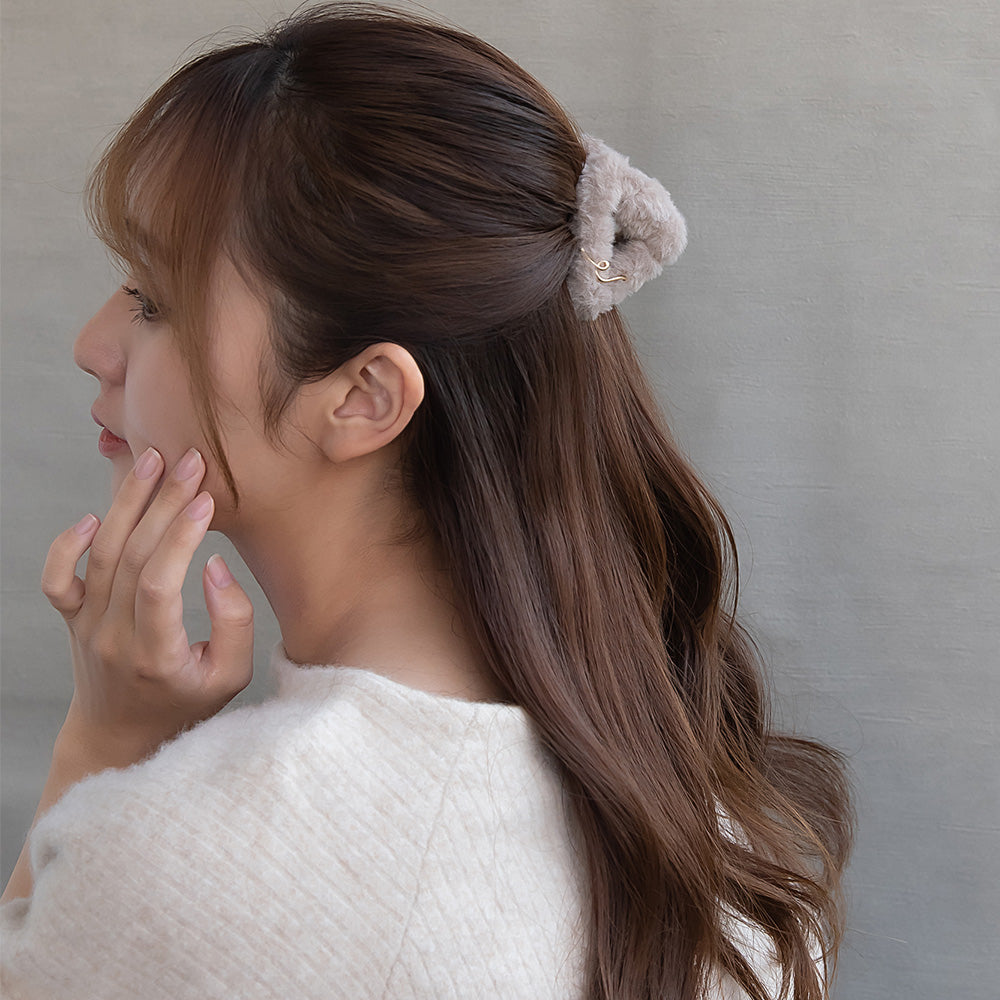 ヘアクリップ 三角形 エコファー メタル バンスクリップ